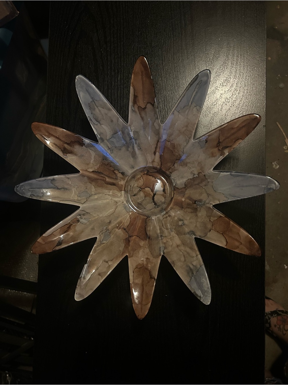 Decorative Starburst bowl in Brown and Gray